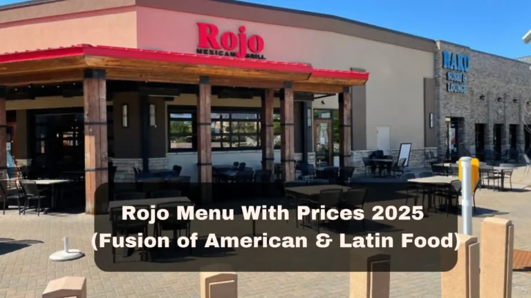 Rojo Menu With Prices 2025 (Fusion of American & Latin Food)