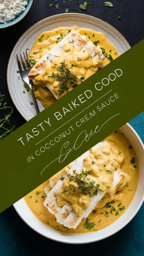 Tasty Baked Cod in Coconut Lemon Cream Sauce