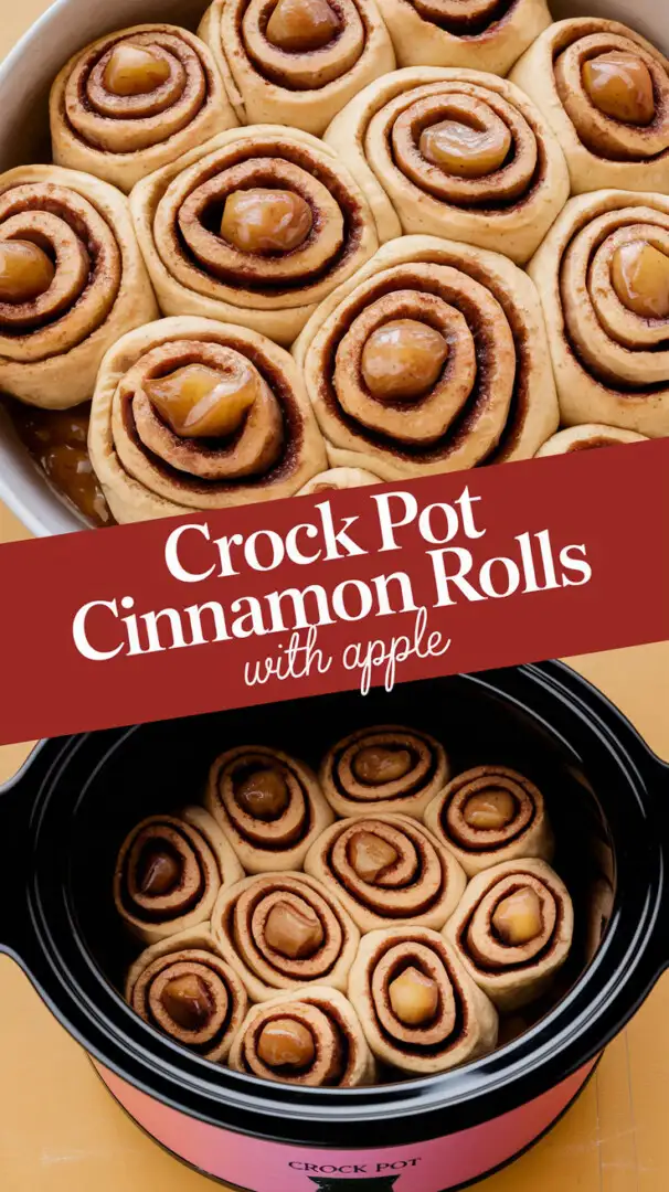 Crock Pot Cinnamon Rolls with Apple